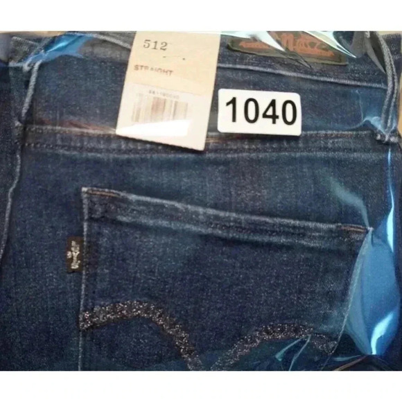 Levis 512 Jeans Womens 7 Straight Leg Slimming Dark Wash Denim 27x31 Tall - Picture 10 of 14